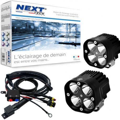 Feux LED moto carrés NT-CX4 12V 50W haut de gamme noir avec câbles Feux LED moto carrés NT-CX4 12V 50W haut de gamme noir avec câbles