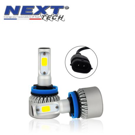 Ampoule moto ventilée H11 LED compacte 75W blanc - Next-Tech® Ampoule moto ventilée H11 LED compacte 75W blanc - Next-Tech®