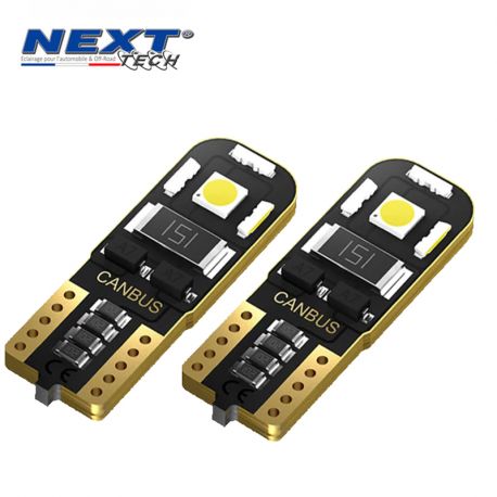 Veilleuses plates T10 W5W non polarisés Canbus ODB 12v nouvelle génération blanc Veilleuses plates T10 W5W non polarisés Canbus ODB 12v nouvelle génération blanc