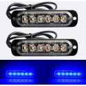 Feu de pénétration signalisation flash 12/24V 18W à 6 LED - Bleu