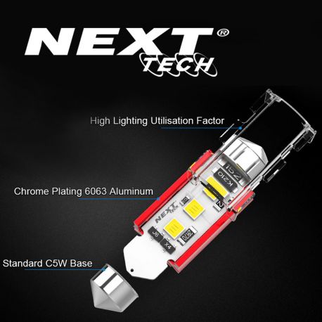 C10W LED Canbus 12V - 24V navettes 41mm Next-Tech® C10W LED Canbus 12V - 24V navettes 41mm Next-Tech®