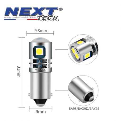 BAY9S LED H21W 12V - 24V Blanc Canbus pour voiture et camion BAY9S LED H21W 12V - 24V Blanc Canbus pour voiture et camion