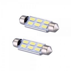 Veilleuses ampoules navette C10W à 6 Leds CANBUS