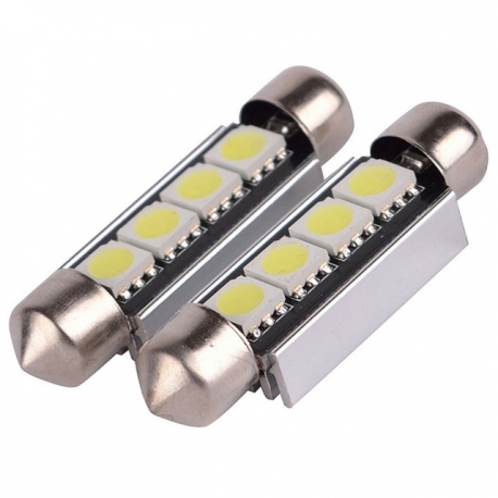 Veilleuses ampoules navette C10W à 4 Leds CANBUS Veilleuses ampoules navette C10W à 4 Leds CANBUS