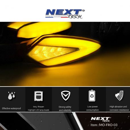 Clignotants LED moto aérodynamiques avec feux de jour blanc Clignotants LED moto aérodynamiques avec feux de jour blanc