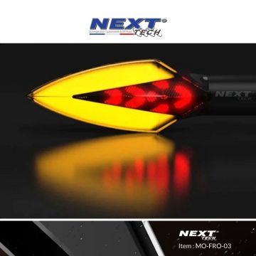 Clignotants aérodynamique pour moto à LED avec feux stop rouge
