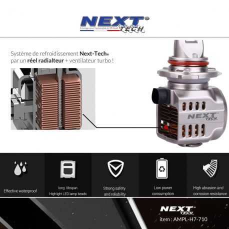 Kit LED H4 12v - 24v 55W 6000K - Nouveau radiateur Kit LED H4 12v - 24v 55W 6000K - Nouveau radiateur