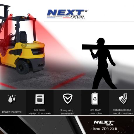 Zone de danger rouge delimitation au sol pour engin de chantier angles morts Zone de danger rouge delimitation au sol pour engin de chantier angles morts