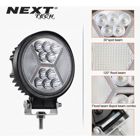 Phare LED 4x4 30W rond 100mm avec feu de jour DRL Phare LED 4x4 30W rond 100mm avec feu de jour DRL