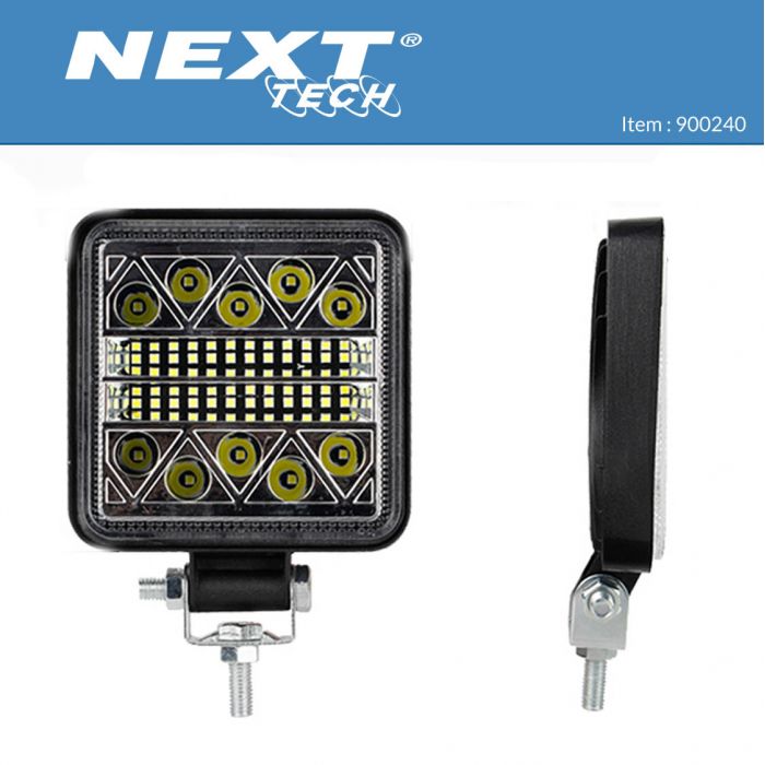 Phare de travail led 24W carré 12V 24V Gzer CNJY pour camion 4x4 auto.