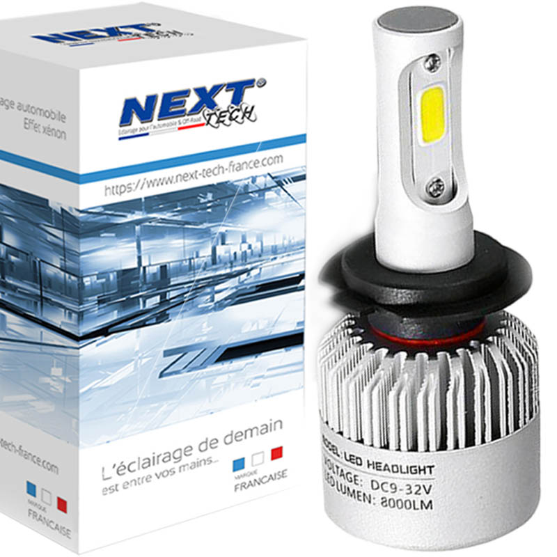 Kit AMPOULES H7 LED Ventilées FF2 - 5000Lms - 6000°K - Taille Mini Lampe de  voiture LED - France-Xenon
