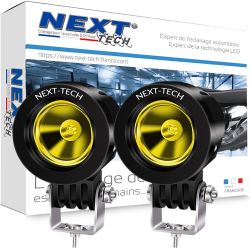 Feux auxiliaire led moto DEEPER® COMBO longue portée et anti brouillard  solide, puissant et universel.