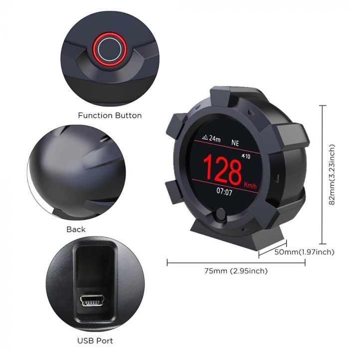 Inclinomètre numérique voiture digitale GPS Angle Pente Compteur