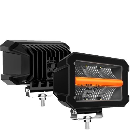 Feux LED puissants pour 4x4 et camion avec DRL orange et blanc Feux LED puissants pour 4x4 et camion avec DRL orange et blanc
