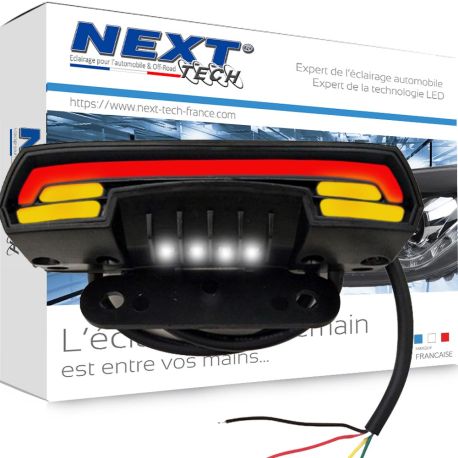 Feu arrière moto à LED avec clignotants et éclairage de plaque intégrés Feu arrière moto à LED avec clignotants et éclairage de plaque intégrés