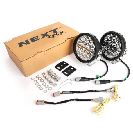 Feu LED 165mm avec feux de jour circulaire orange et blanc Feu LED 165mm avec feux de jour circulaire orange et blanc