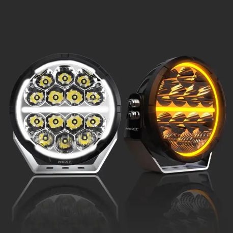 Feu LED 165mm avec feux de jour circulaire orange et blanc Feu LED 165mm avec feux de jour circulaire orange et blanc