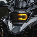 Grille de protection rabattable montée sur moto BMW R 1200 GS et R 1250 GS Adventure de 2014 à 2021