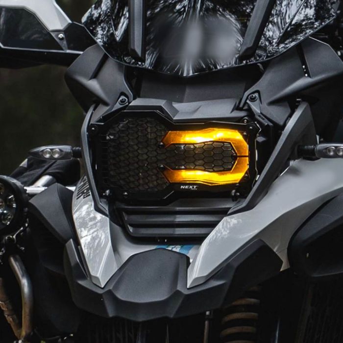 Grille De Protection Phare Camisin Pour R1200GS R1250GS Adventure LC - Protection Phare Moto Métal Noir