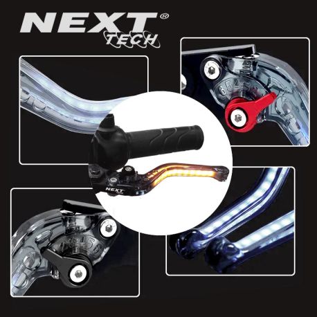 Leviers de frein et d'embrayage avec clignotants LED dynamiques séquentiels intégrés Leviers de frein et d'embrayage avec clignotants LED dynamiques séquentiels intégrés