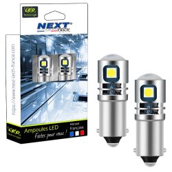 BAX9S LED H6W 12V - 24V Blanc Canbus pour voiture et camion