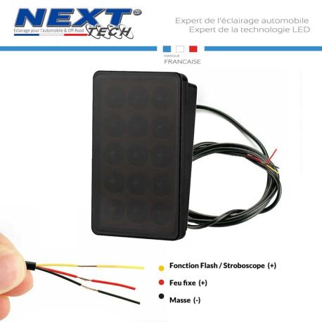 Dimensions du Feu arrière Stop LED style F1 avec vitre fumée Dimensions du Feu arrière Stop LED style F1 avec vitre fumée
