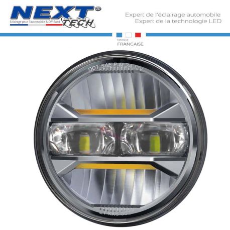 phare-moto-led-rond-144mm-avec-feu-de-jour-orange-allume phare-moto-led-rond-144mm-avec-feu-de-jour-orange-allume