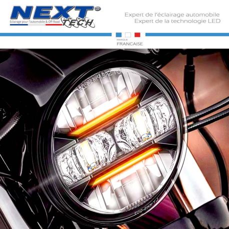 feu-moto-a-led-rond-144mm-avec-feu-de-jour-orange-cafe-racer-streetfighter feu-moto-a-led-rond-144mm-avec-feu-de-jour-orange-cafe-racer-streetfighter