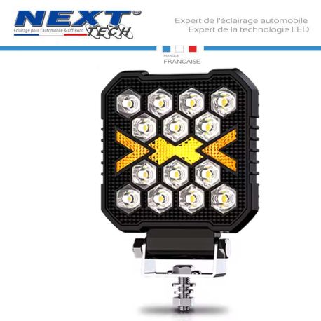 feu-de-travail-110mm-carre-avec-feux-de-jour-orange-pour-4x4-et-camion-12v-24v feu-de-travail-110mm-carre-avec-feux-de-jour-orange-pour-4x4-et-camion-12v-24v