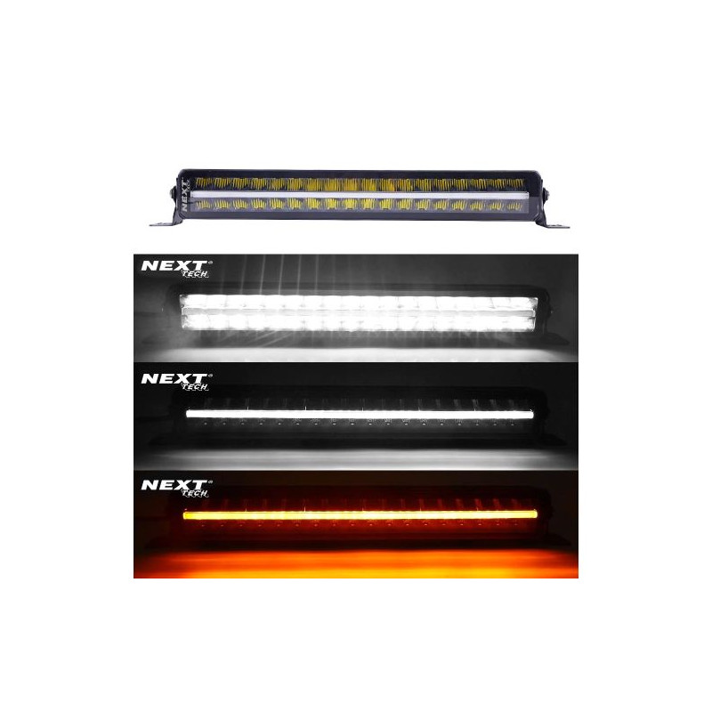 Rampe LED 640W haute puissance 4x4 1050mm avec feux de jour bicolor Rampe LED 640W haute puissance 4x4 1050mm avec feux de jour bicolor
