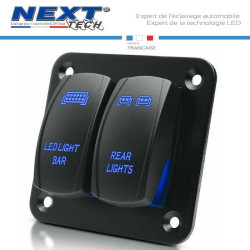 Panneau double interrupteur pour barre LED