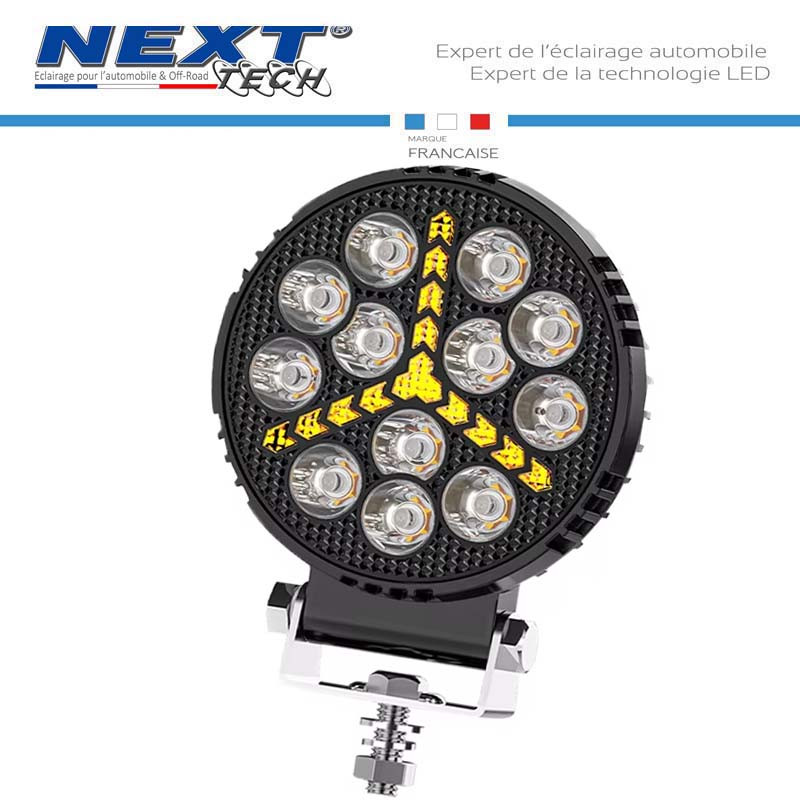 Lampe de travail LED rond 30W avec DRL pour camions, 4x4, engins de chantier