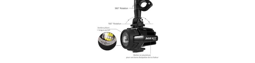 Feux LED et Phares LED additionnels pour moto, scooter et quad