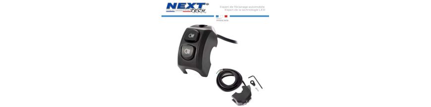 Interrupteurs et boutons avec fixation au guidon pour moto et scooter