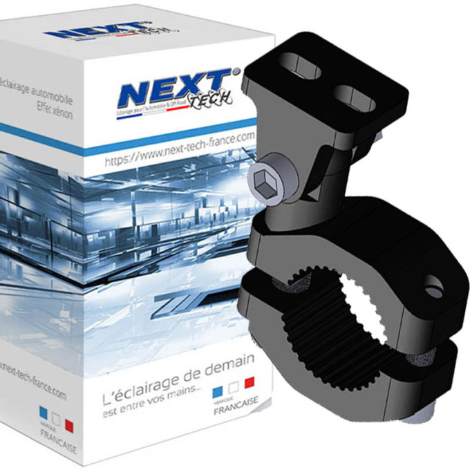 support-articule-fixation-tubulaire-moto-pour-feux-led-additionnel
			                    
