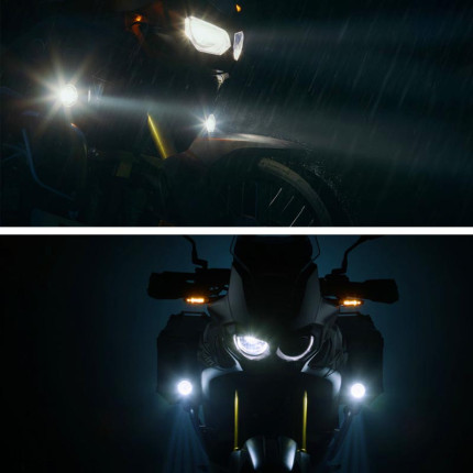 Phare Moto LED – 15000 Lumen, Portée 300 M | Étanche IP67, Lumière Chaude/froide, 12-80V