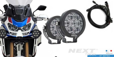kit-de-feux-led-longue-portée XP7-Next-tech-pour-moto-honda-africa-twin-avec-faisceau-complet