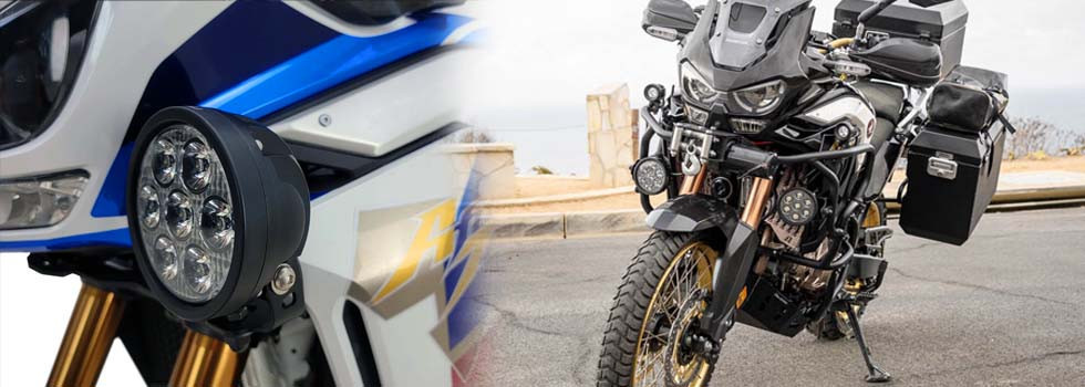 kit-de-feux-led-longue-portée XP7-Next-tech-pour-moto-honda-africa-twin-avec-faisceau-complet-monte-sur-moto